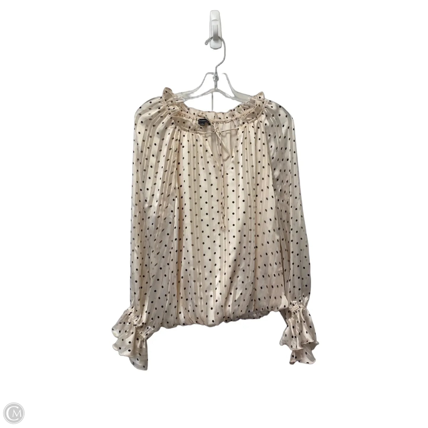 Top Long Sleeve By Adrianna Papell In Polkadot Pattern, Size: S