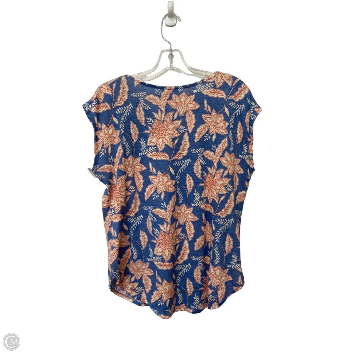 Top Short Sleeve By Nicole Miller In Floral Print, Size: L