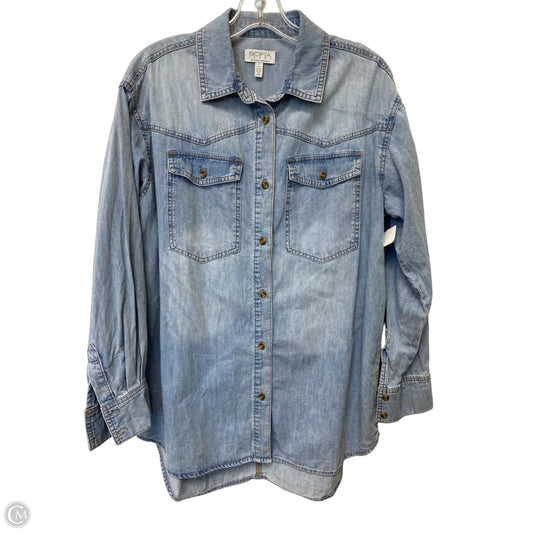 Dress Casual Midi By Sofia By Sofia Vergara In Blue Denim, Size: S