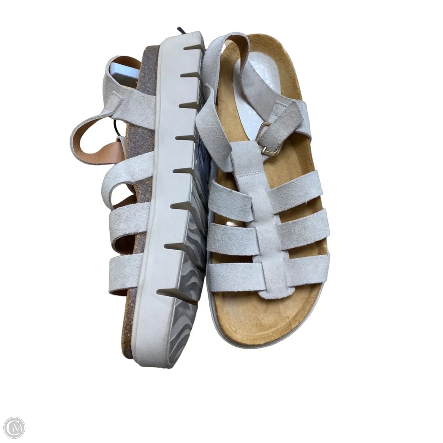 Sandals Flats By Clothes Mentor In Cream, Size: 9