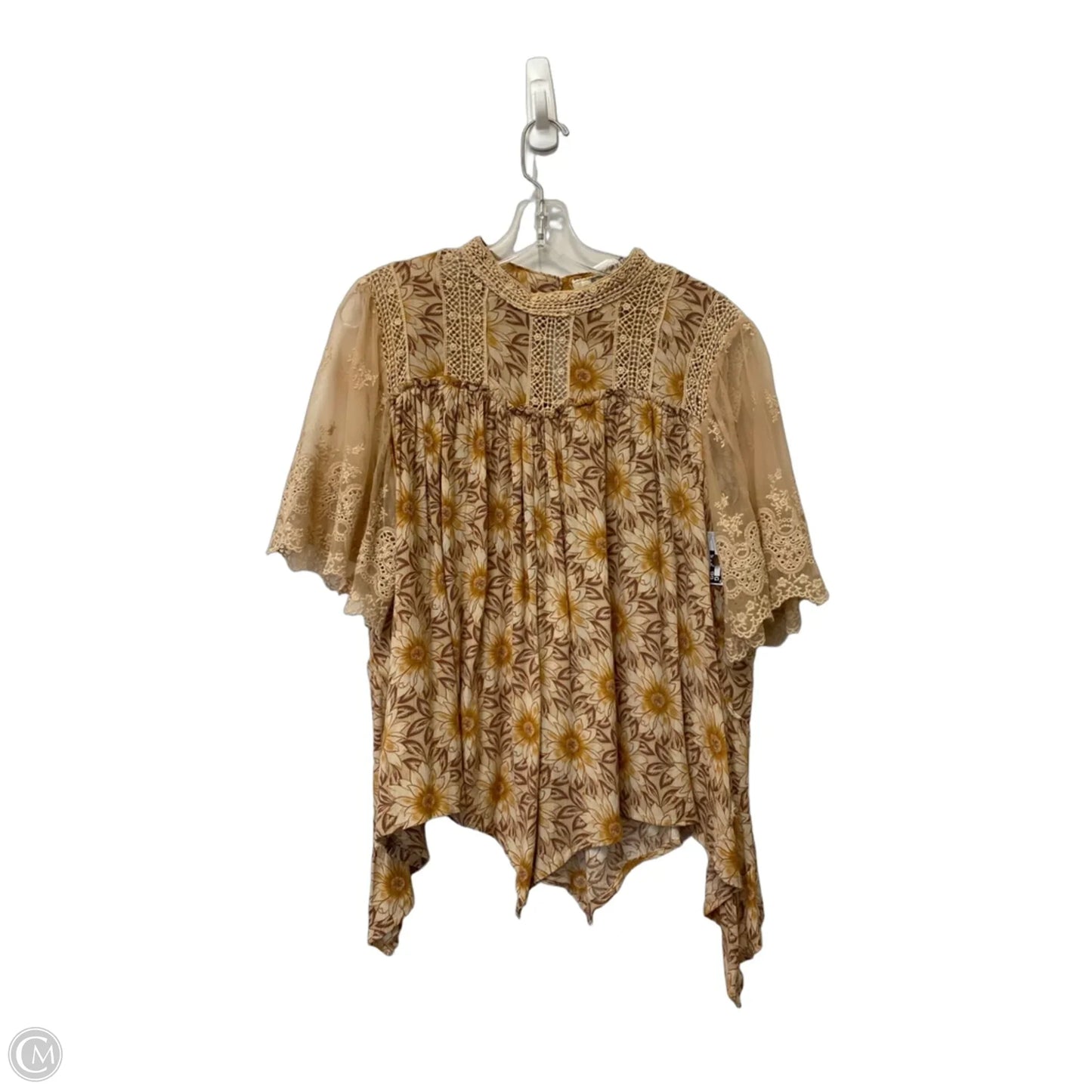 Top Short Sleeve By Gimmicks In Floral Print, Size: L