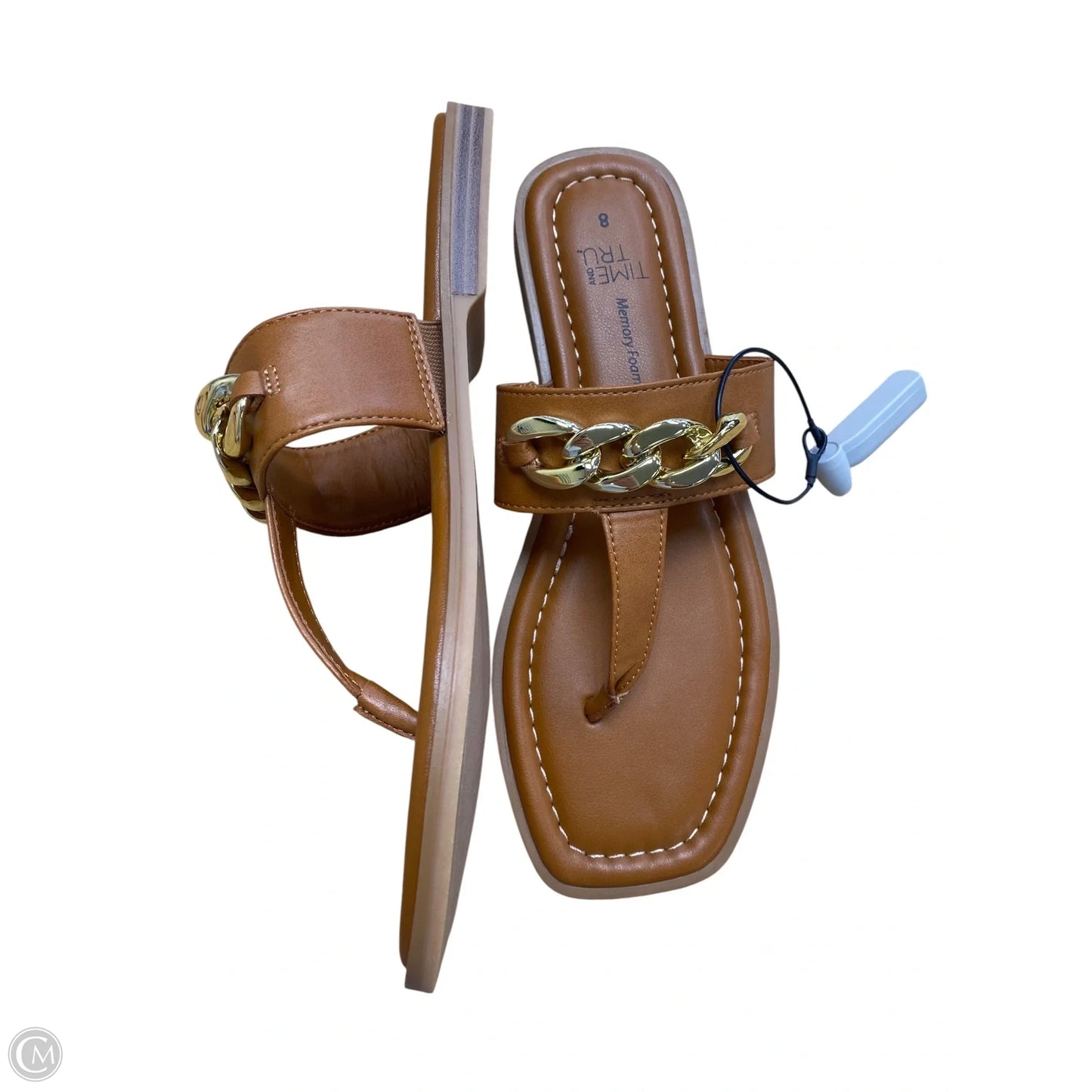 Sandals Flats By Time And Tru In Brown, Size: 8