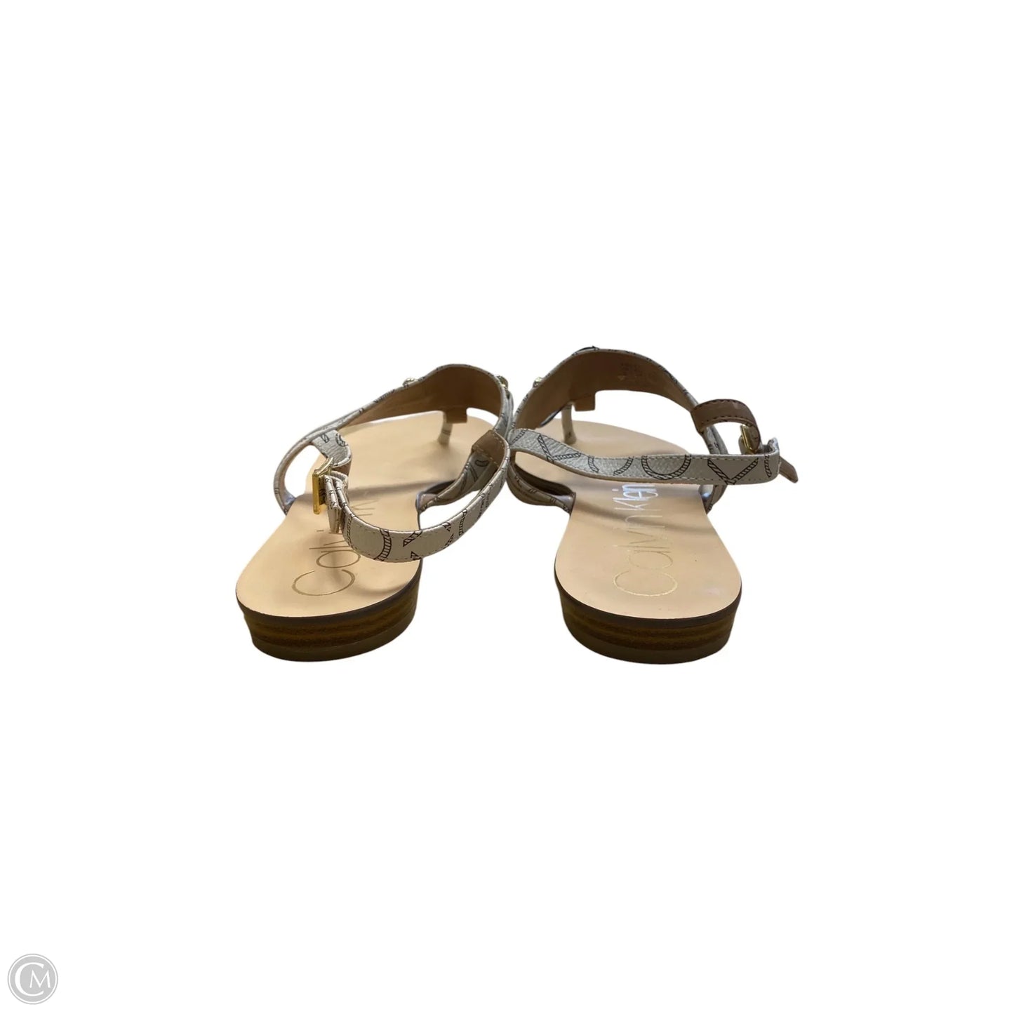 Sandals Flip Flops By Calvin Klein In White, Size: 8