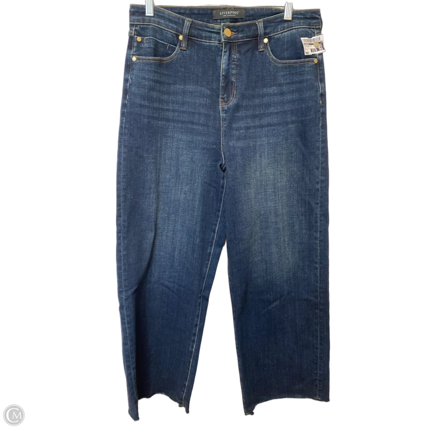 Jeans Wide Leg By Liverpool In Blue Denim, Size: 8