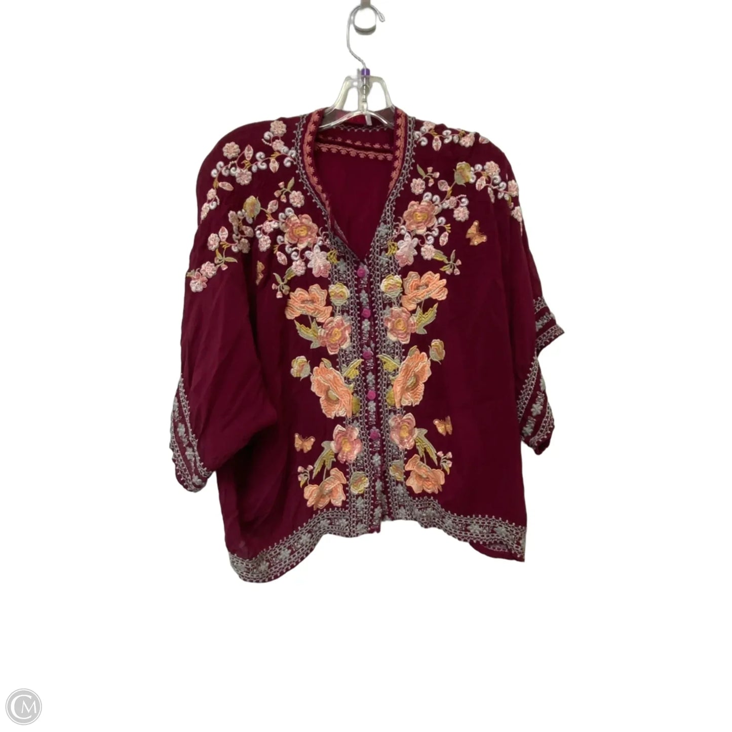 Top Long Sleeve By Johnny Was In Animal Print, Size: M