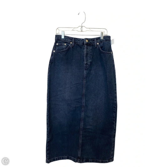 Skirt Maxi By Top Shop In Blue Denim, Size: 8