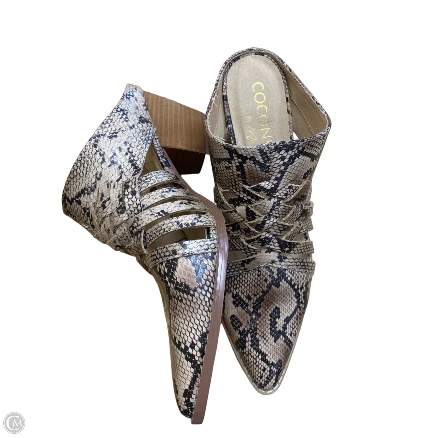 Shoes Heels Block By Coconuts In Snakeskin Print, Size: 8.5