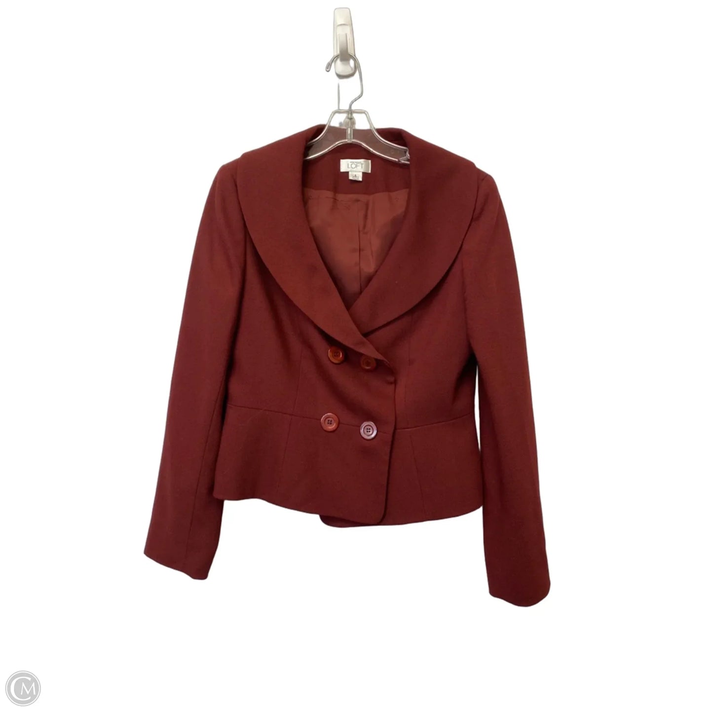 Blazer By Ann Taylor In Maroon, Size: 6