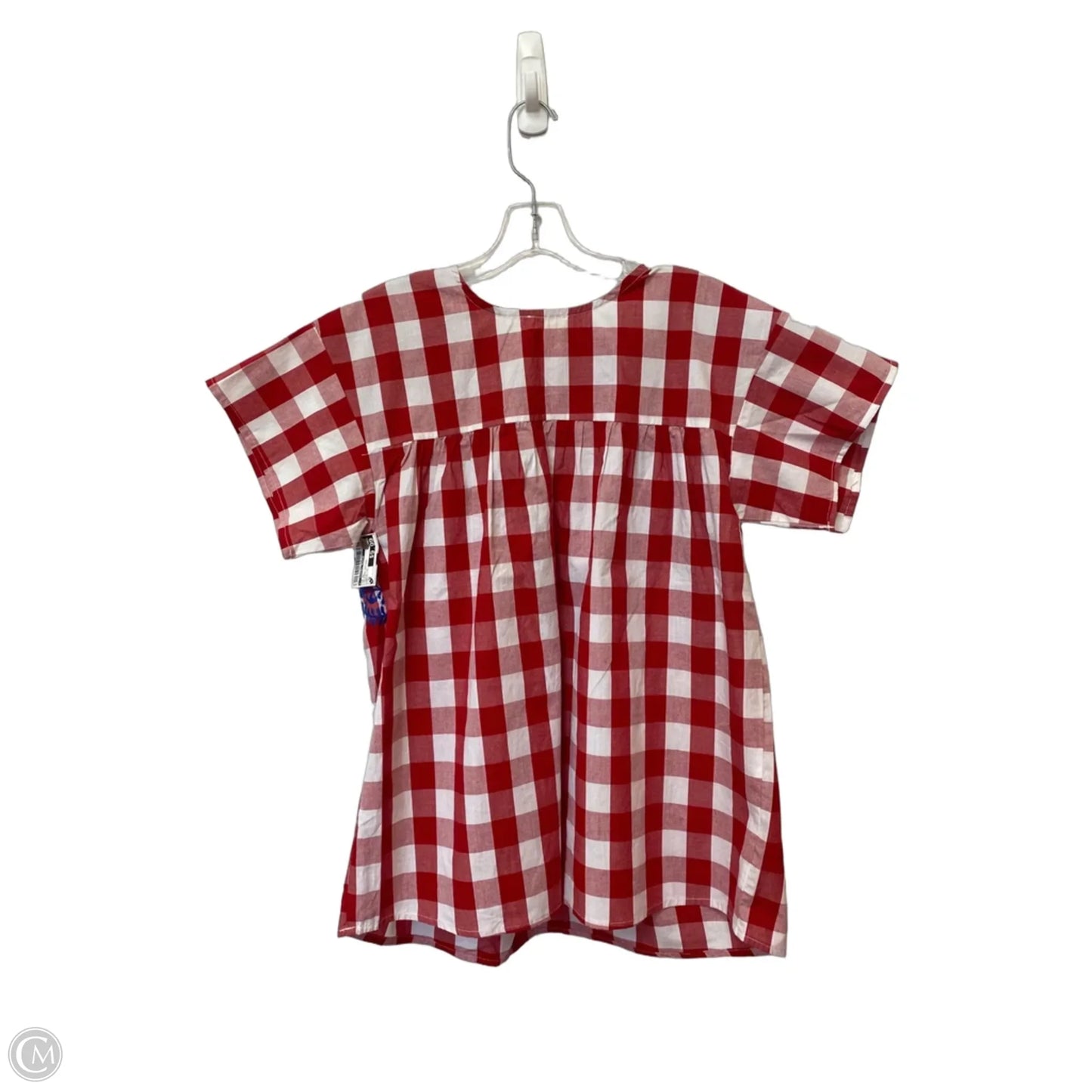 Top Short Sleeve By Clothes Mentor In Checkered Pattern, Size: L