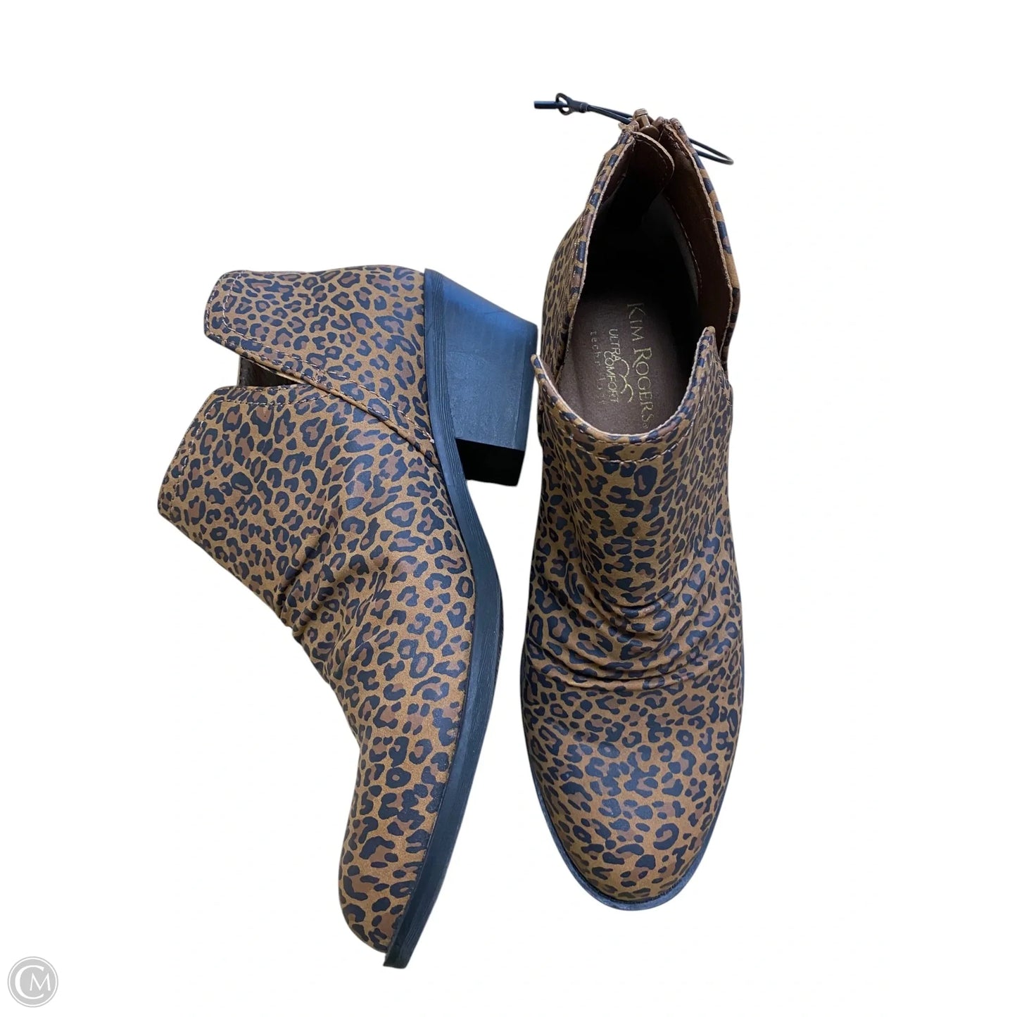 Boots Ankle Heels By Kim Rogers In Animal Print, Size: 8.5