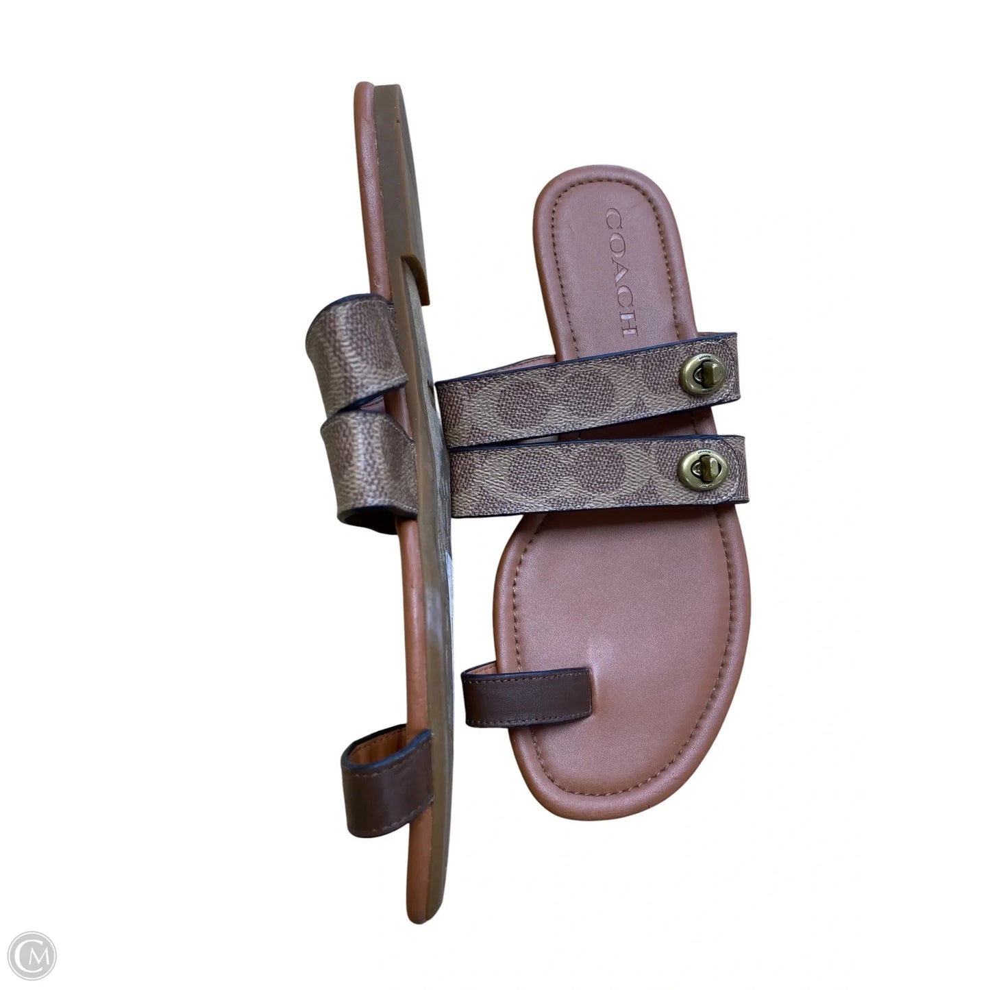 Sandals Designer By Coach In Tortoise Shell Print, Size: 7.5