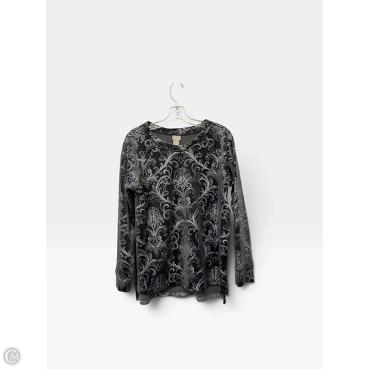 Sweatshirt Crewneck By Chicos In Grey, Size: 8