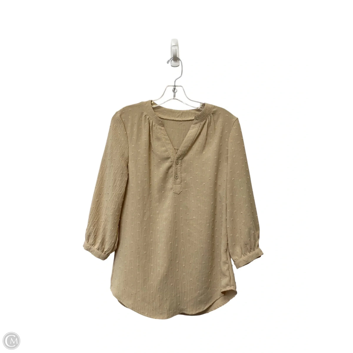 Top Long Sleeve Basic By Cmf In Tan, Size: S
