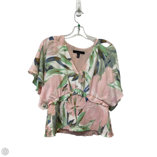Top Short Sleeve By White House Black Market In Floral Print, Size: 10