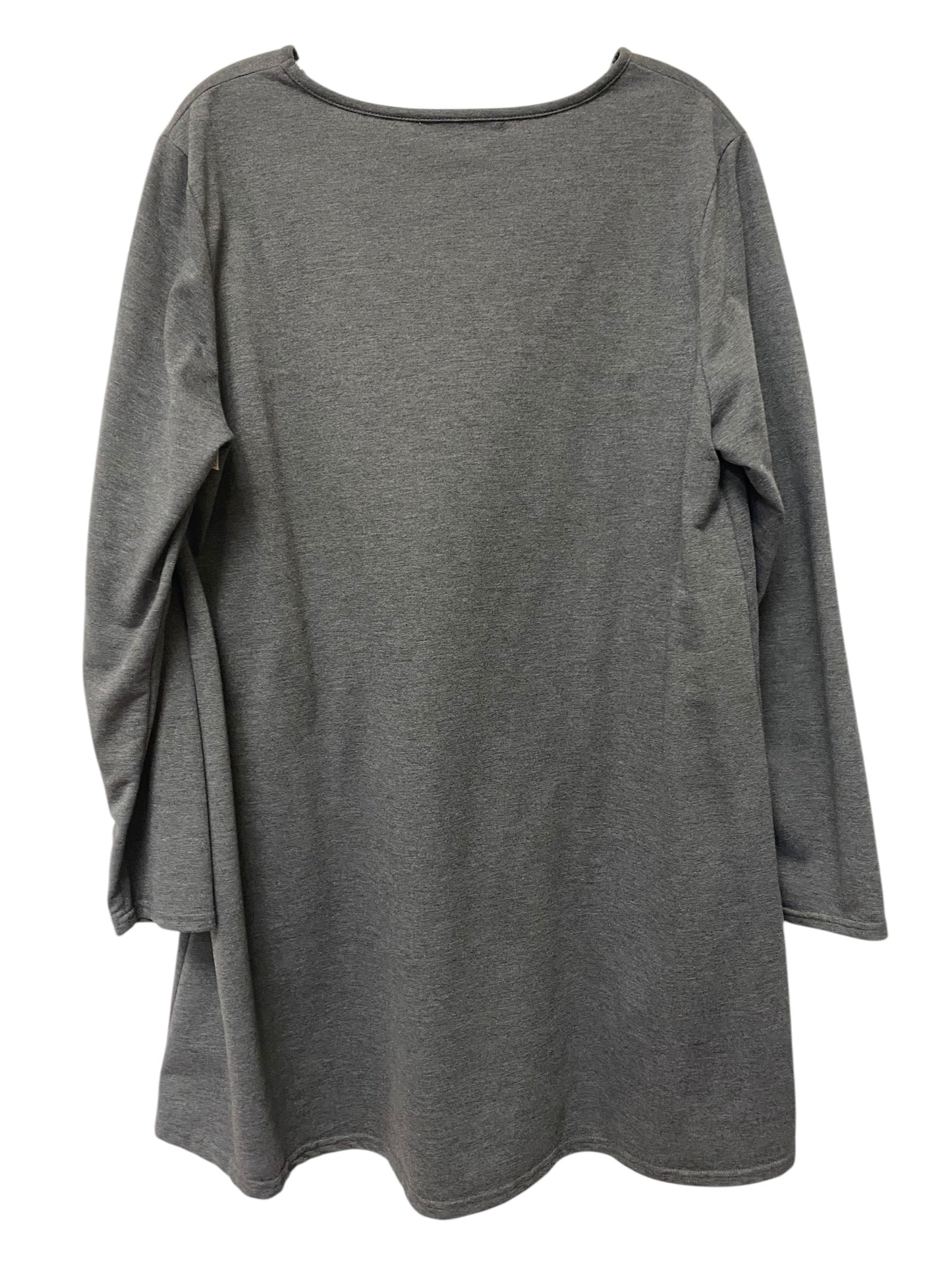 Top Long Sleeve By Zanzea In Grey, Size: 3x
