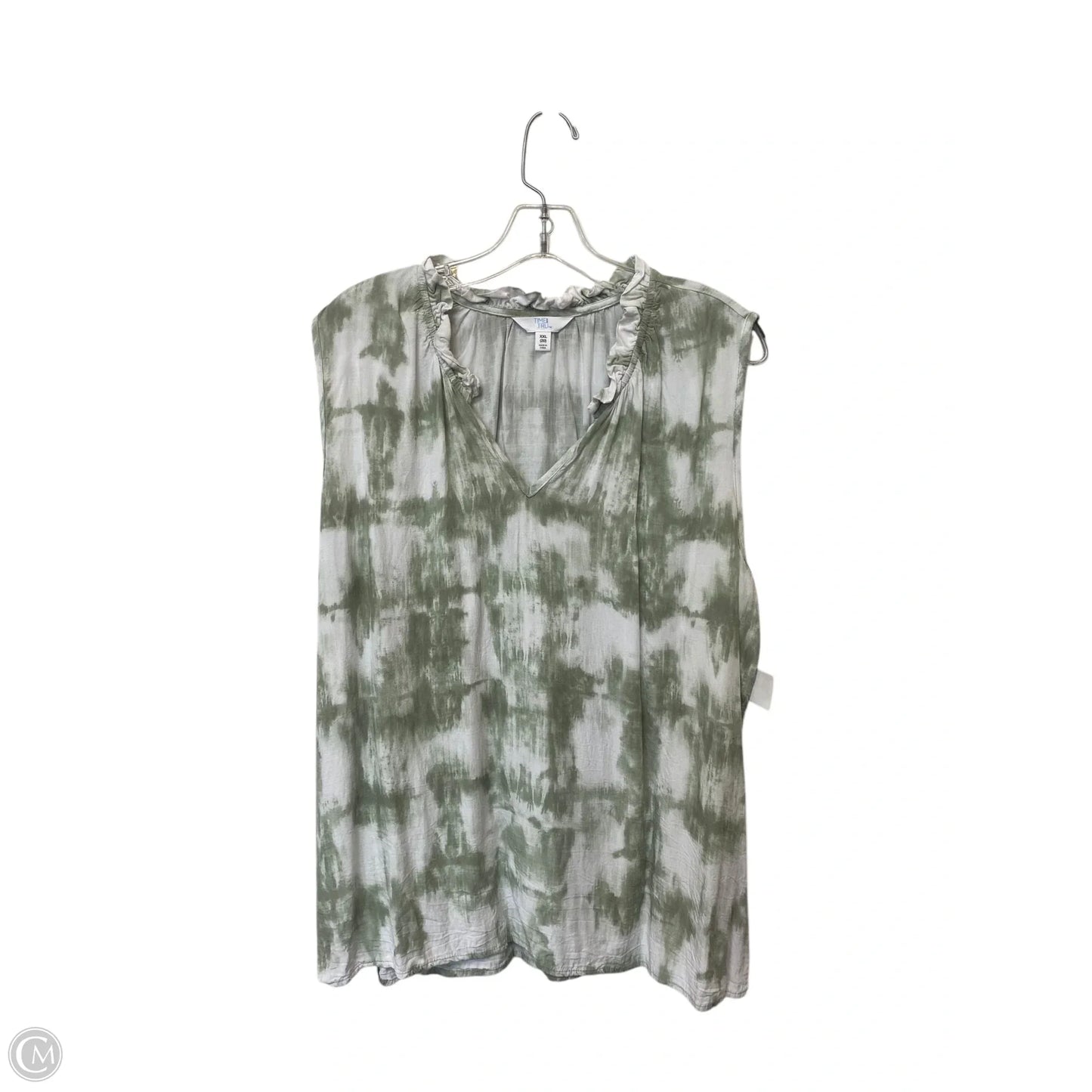Top Sleeveless By Time And Tru In Green, Size: Xxl