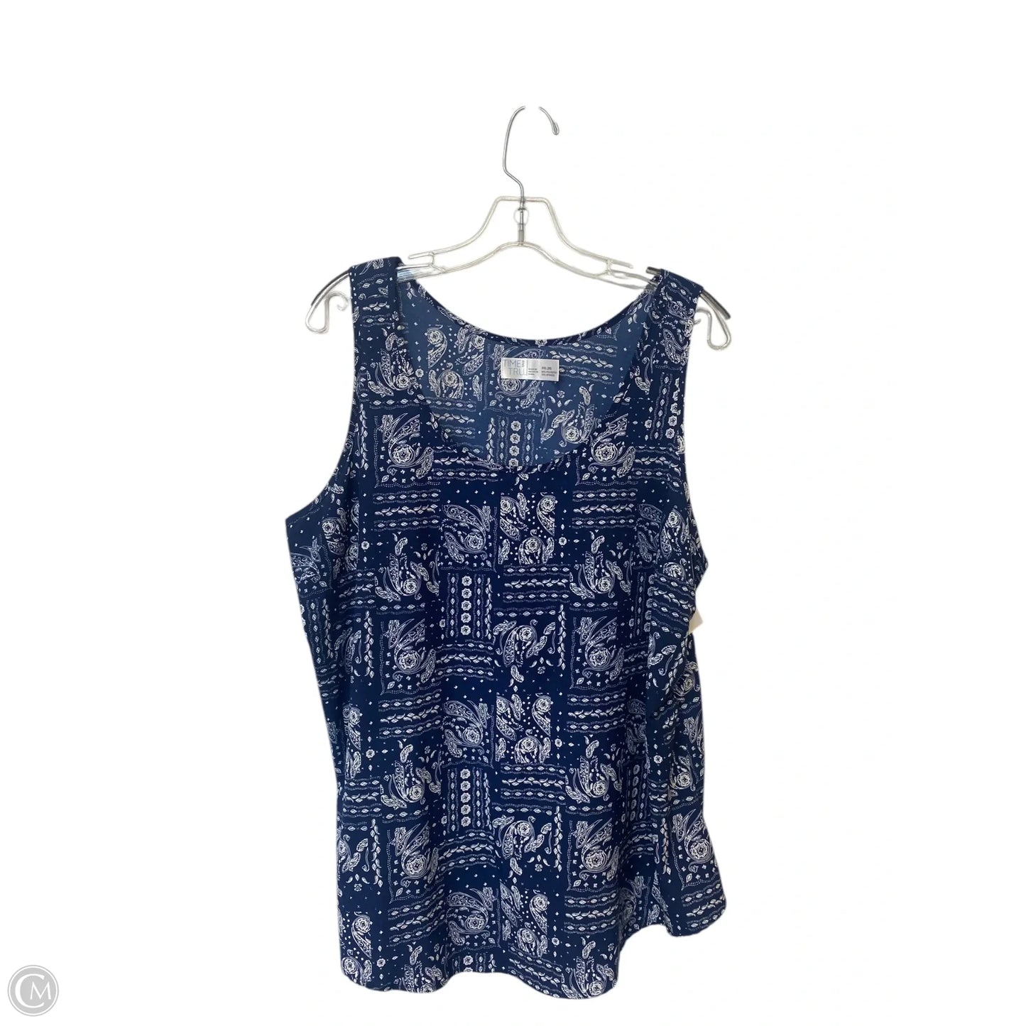 Top Sleeveless By Time And Tru In Blue, Size: Xxl