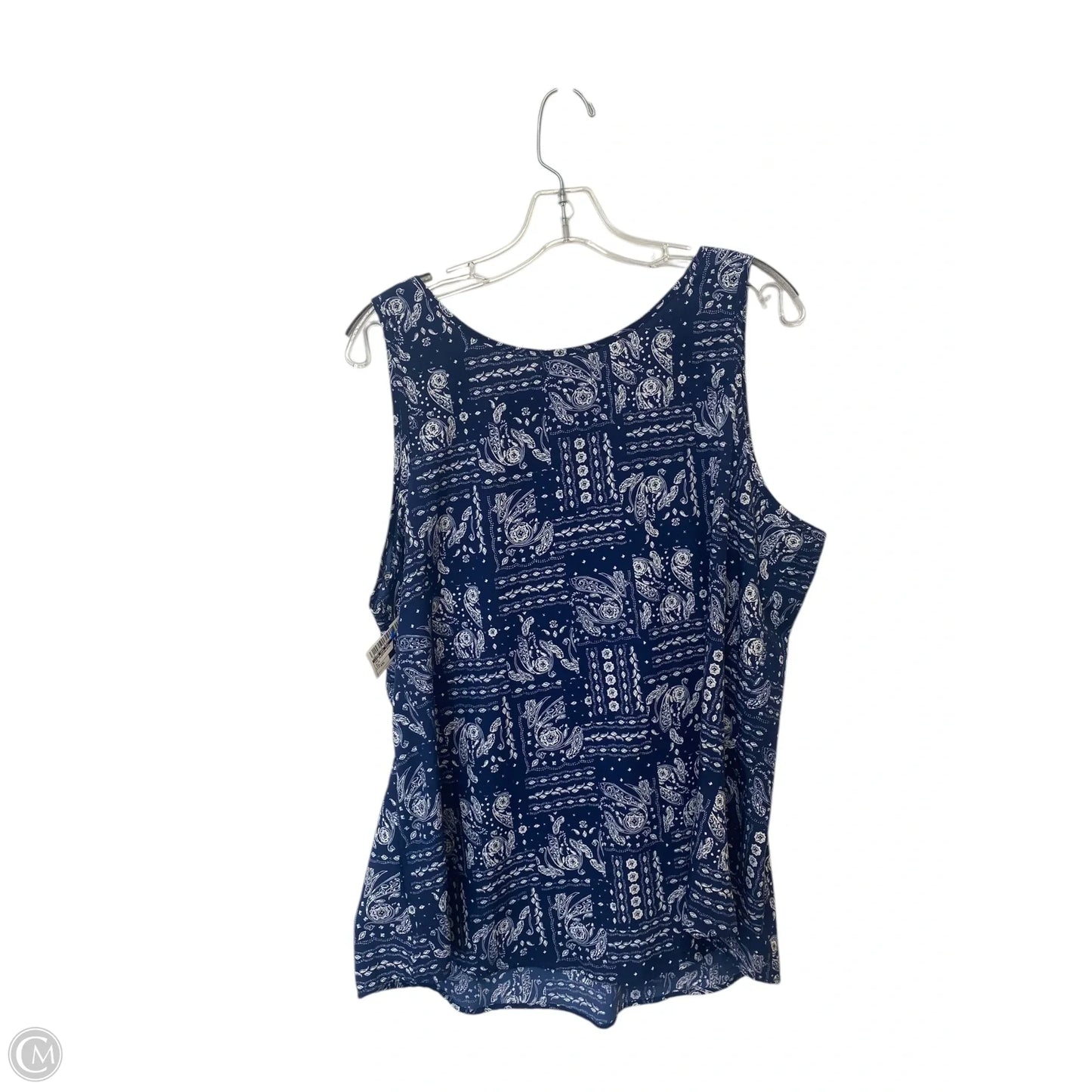Top Sleeveless By Time And Tru In Blue, Size: Xxl
