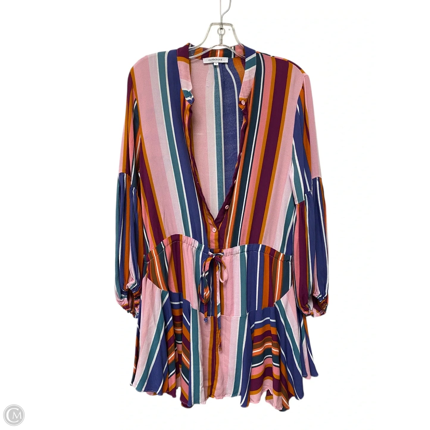 Dress Casual Short By Olivaceous In Striped Pattern, Size: L