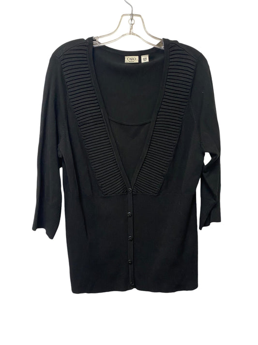 Top Long Sleeve By Cato In Black, Size: 14