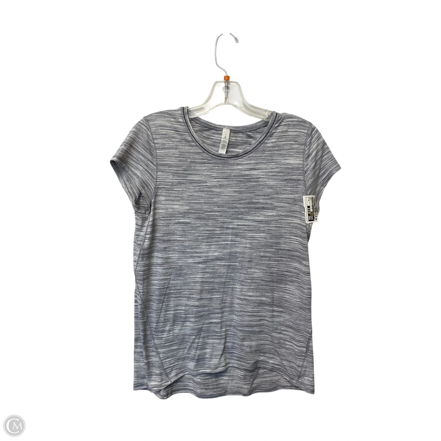 Athletic Top Short Sleeve By Lululemon In Grey, Size: 6