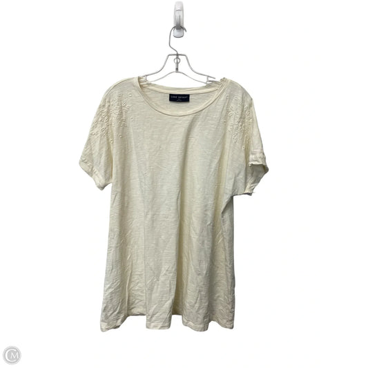 Top Short Sleeve Basic By Lane Bryant In Cream, Size: 16