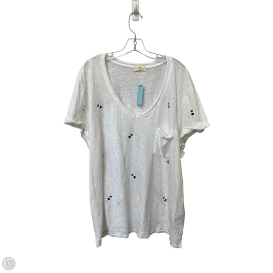Top Short Sleeve Basic By T.la In White, Size: 1x