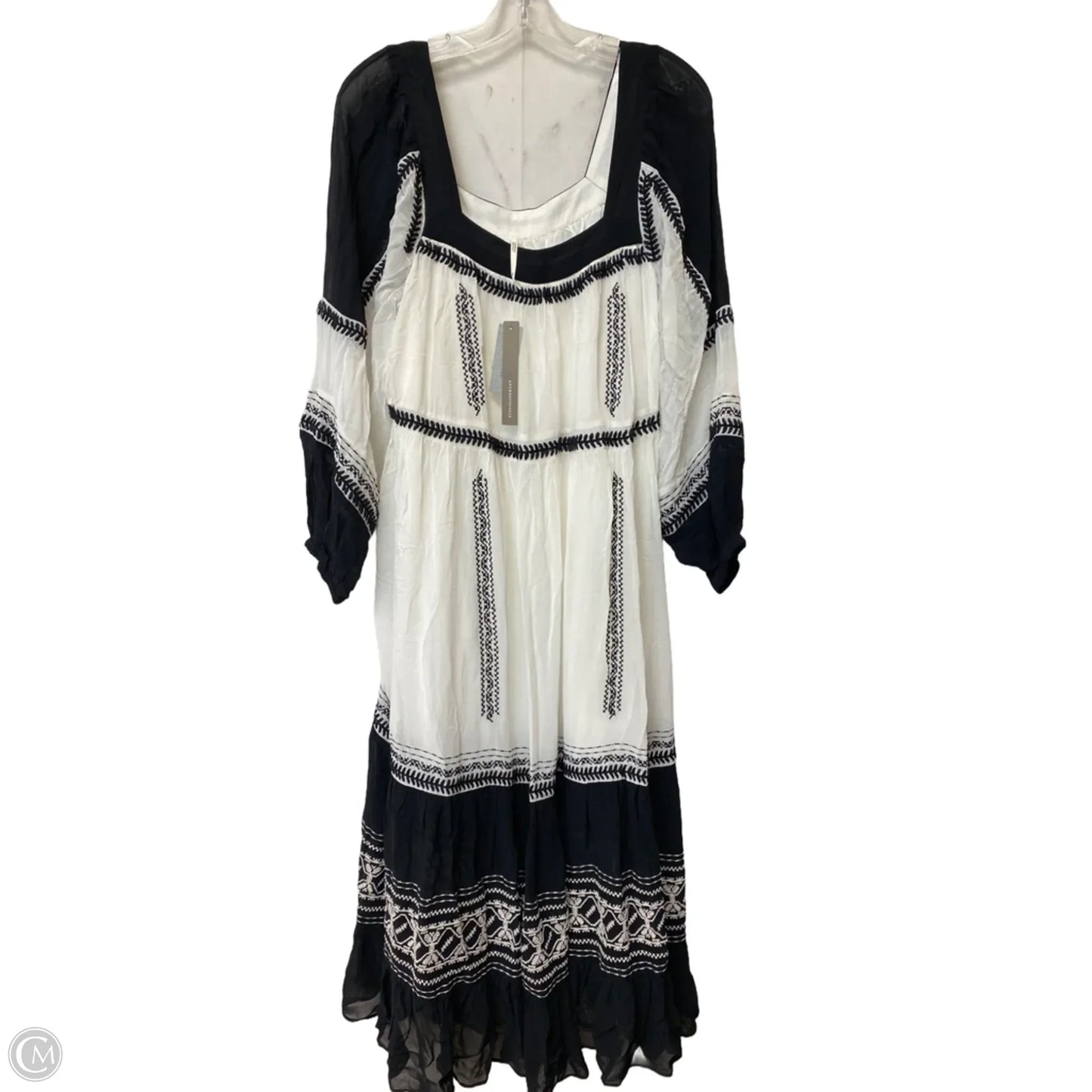 Dress Casual Midi By Anthropologie In Black & White, Size: Mp