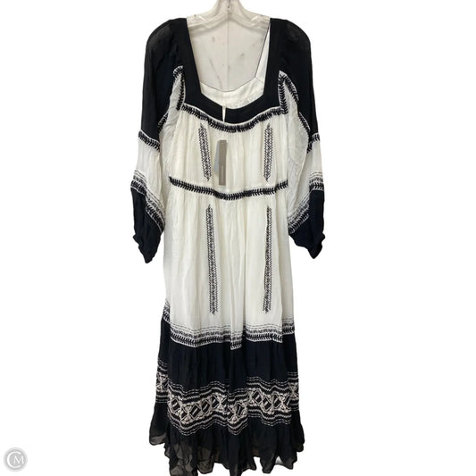 Dress Casual Midi By Anthropologie In Black & White, Size: Mp