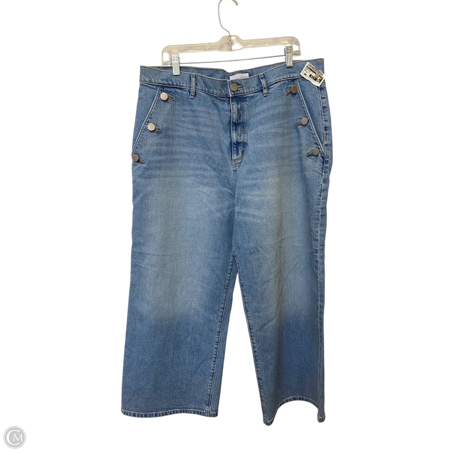 Jeans Wide Leg By Loft In Blue Denim, Size: 16