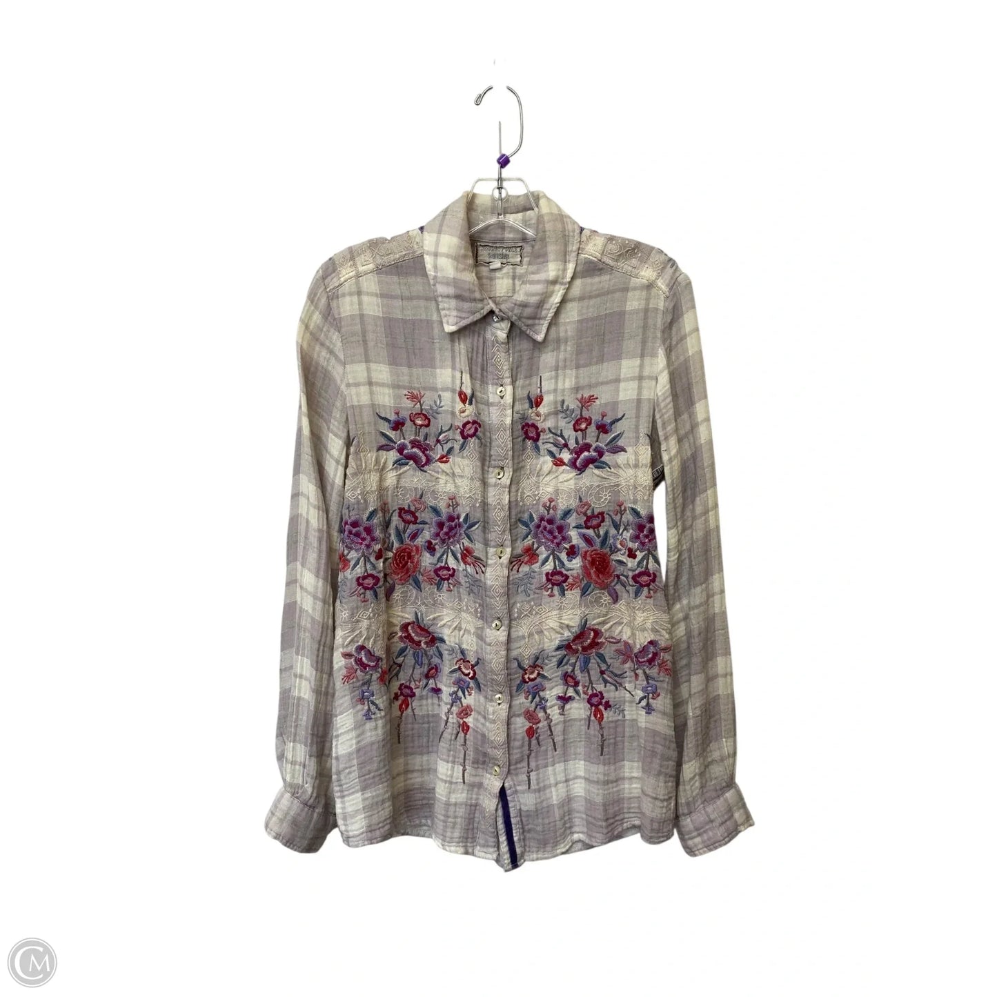 Top Long Sleeve By Johnny Was In Plaid Pattern, Size: Xs