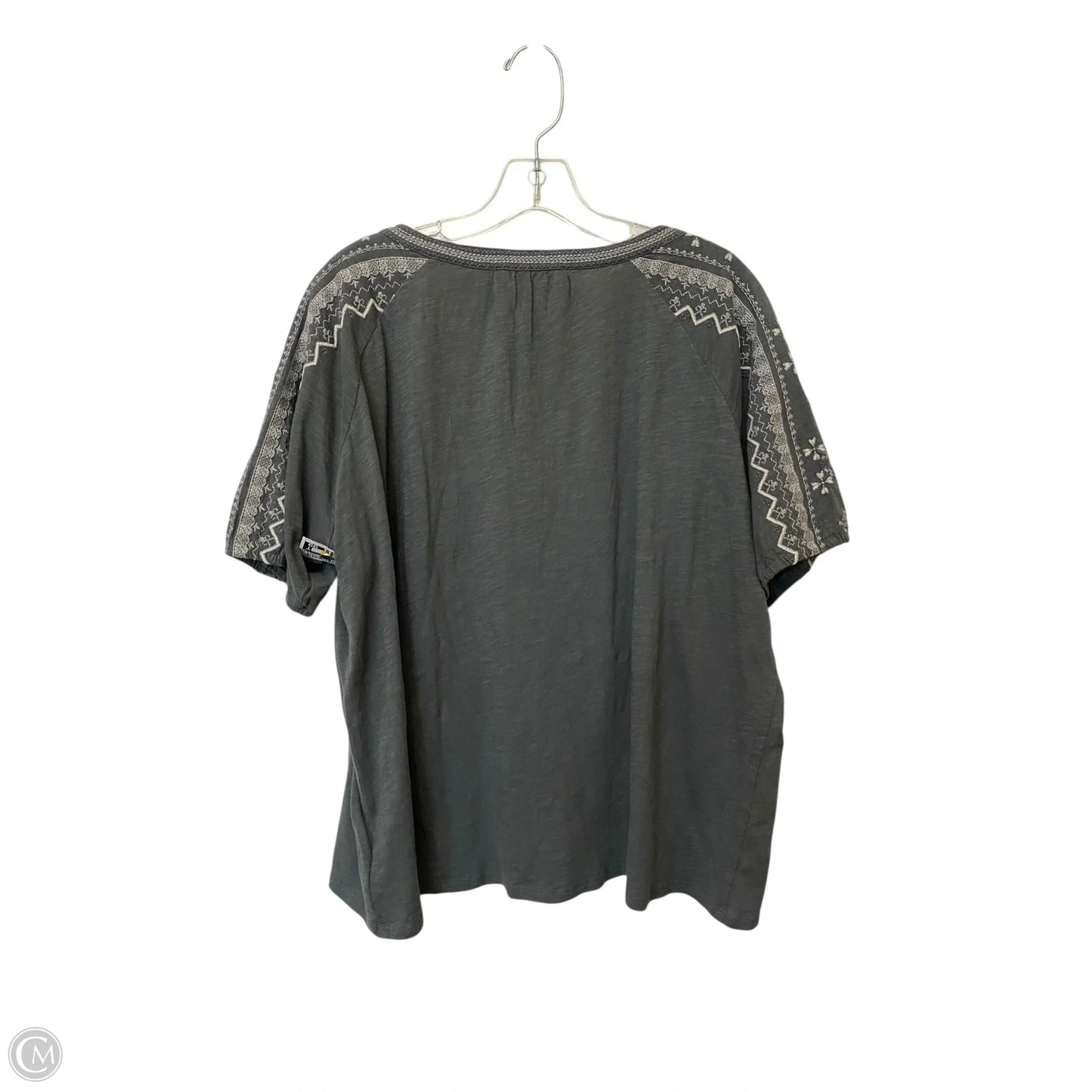 Top Short Sleeve By Lucky Brand In Grey, Size: Xl