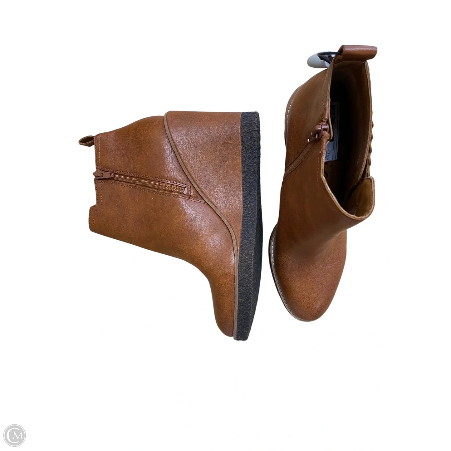 Boots Ankle Heels By Zodiac In Brown, Size: 8.5