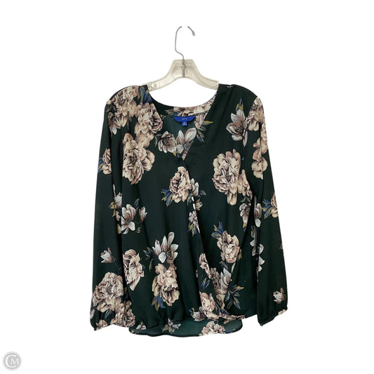 Top Long Sleeve By Apt 9 In Floral Print, Size: M