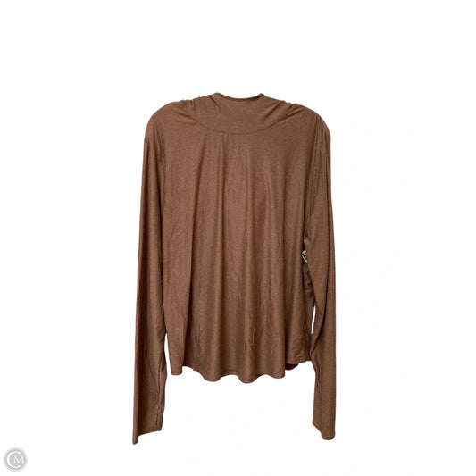 Athletic Top Long Sleeve Hoodie By Old Navy In Brown, Size: Xxl