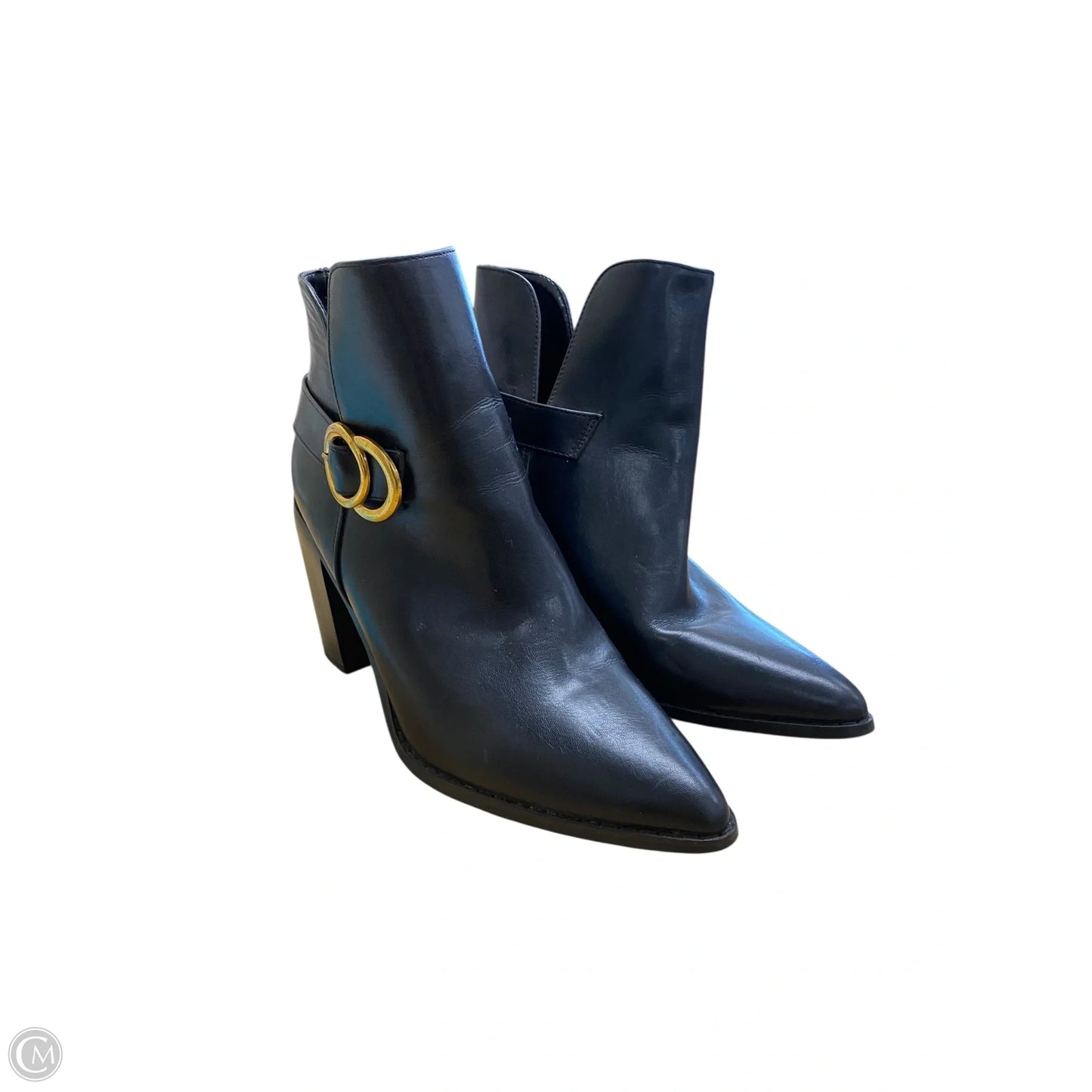 Boots Ankle Heels By Clothes Mentor In Black, Size: 8.5