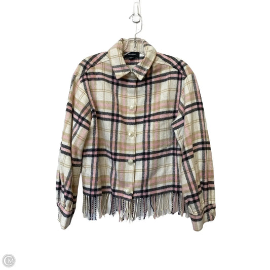 Jacket Shirt By Karen Kane In Plaid Pattern, Size: Xs