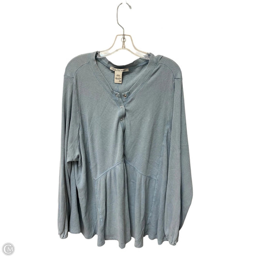 Top Long Sleeve By America Rag In Blue, Size: 2x