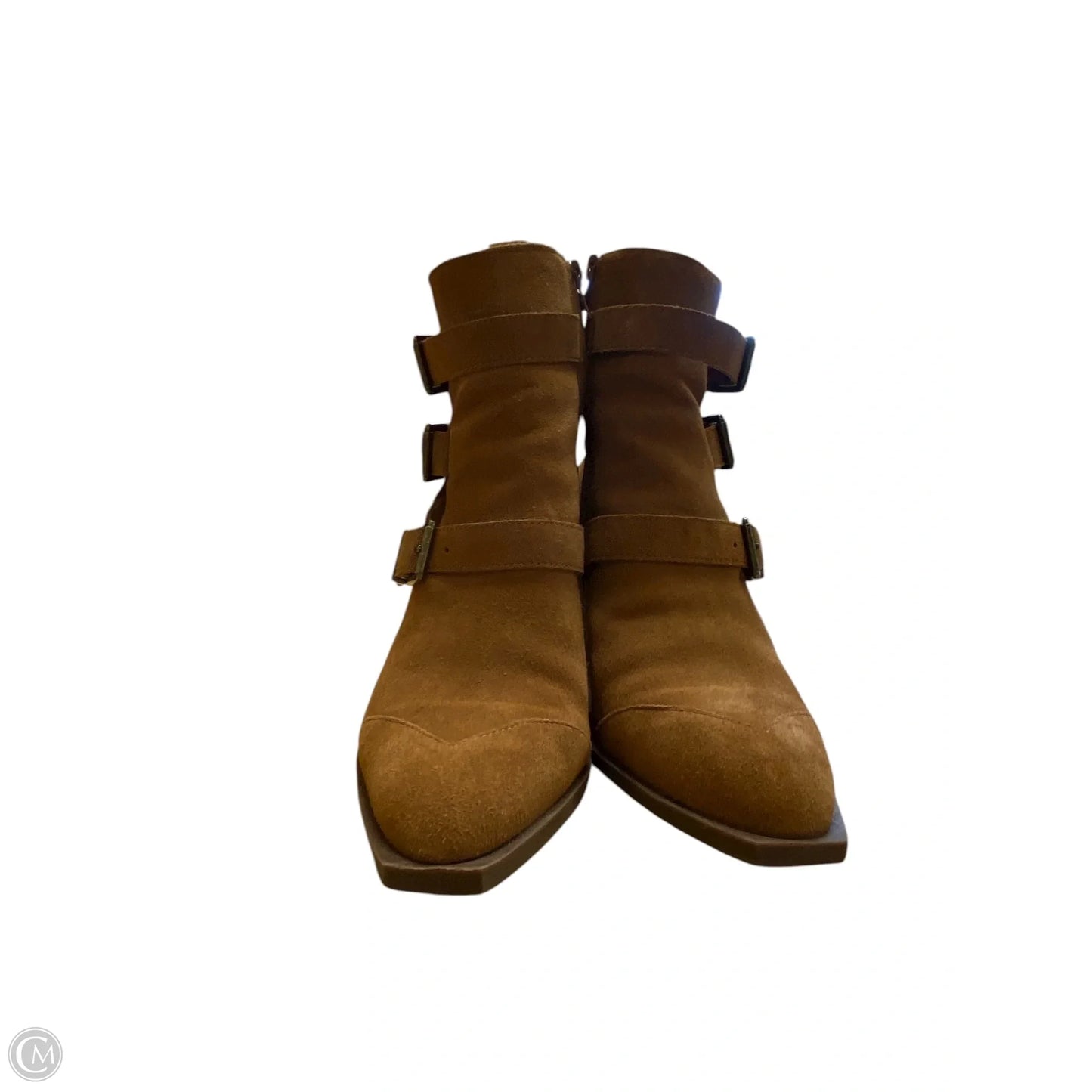 Boots Ankle Heels By Crown Vintage In Brown, Size: 6.5