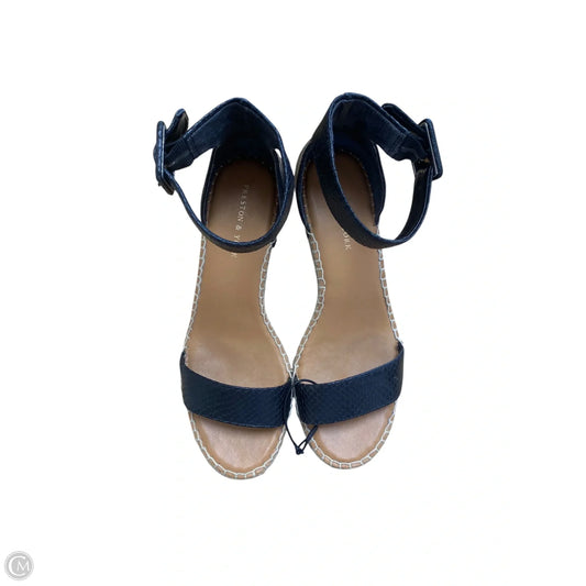 Sandals Heels Wedge By Preston And New York In Black & Brown, Size: 9