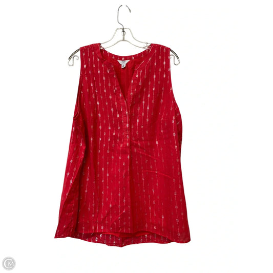 Top Sleeveless Basic By Crown And Ivy In Red, Size: 1x