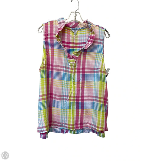 Top Sleeveless Basic By Crown And Ivy In Plaid Pattern, Size: Xxl