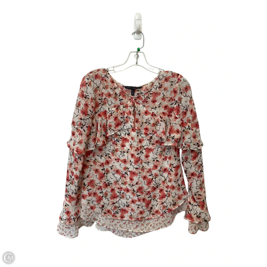 Top Long Sleeve By White House Black Market In Floral Print, Size: 2