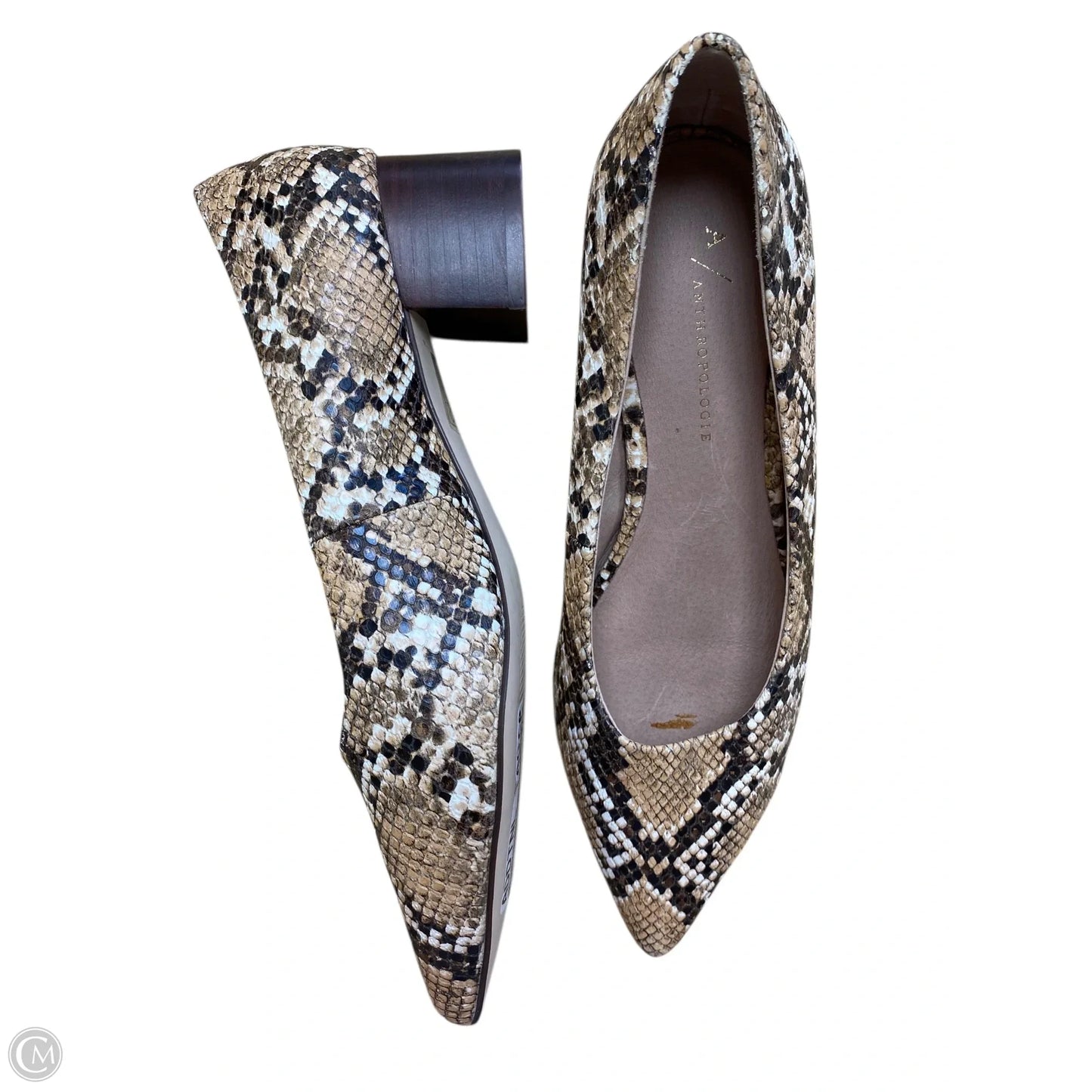 Shoes Heels Block By Anthropologie In Snakeskin Print, Size: 7
