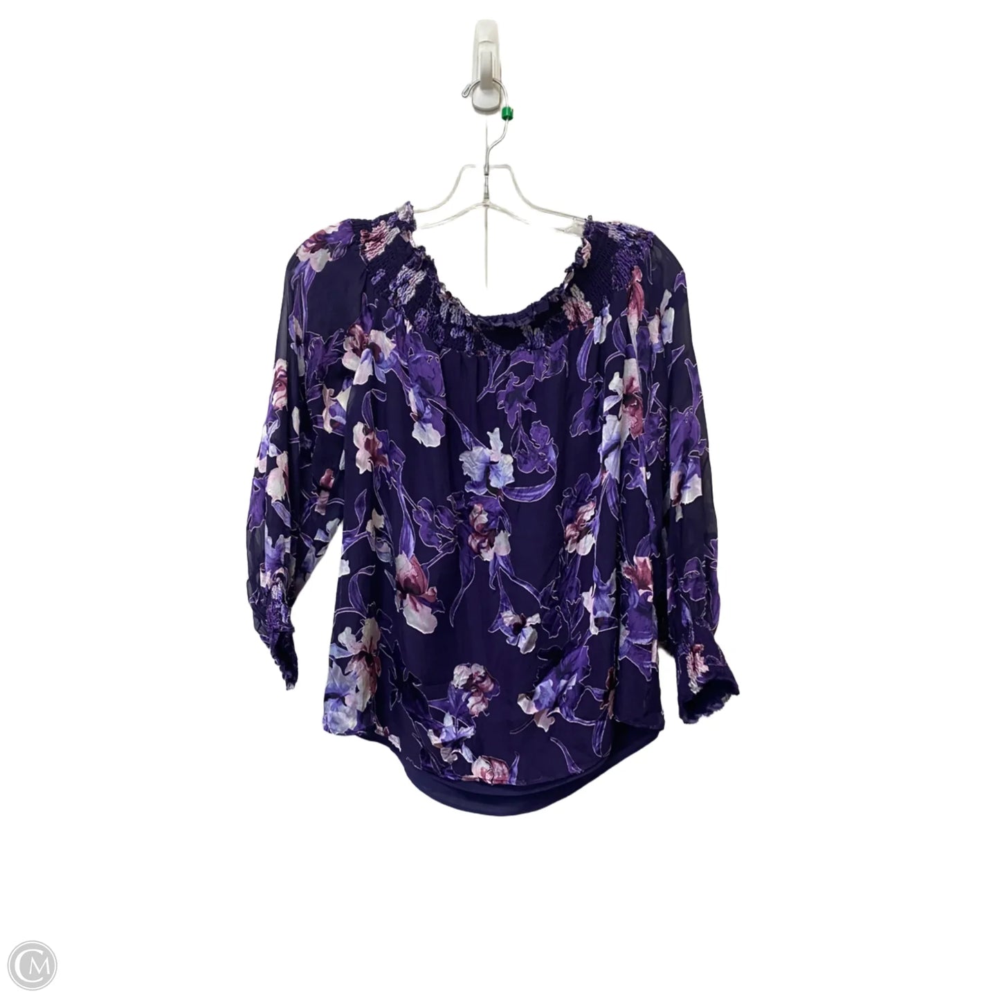 Top Long Sleeve By White House Black Market In Purple, Size: S