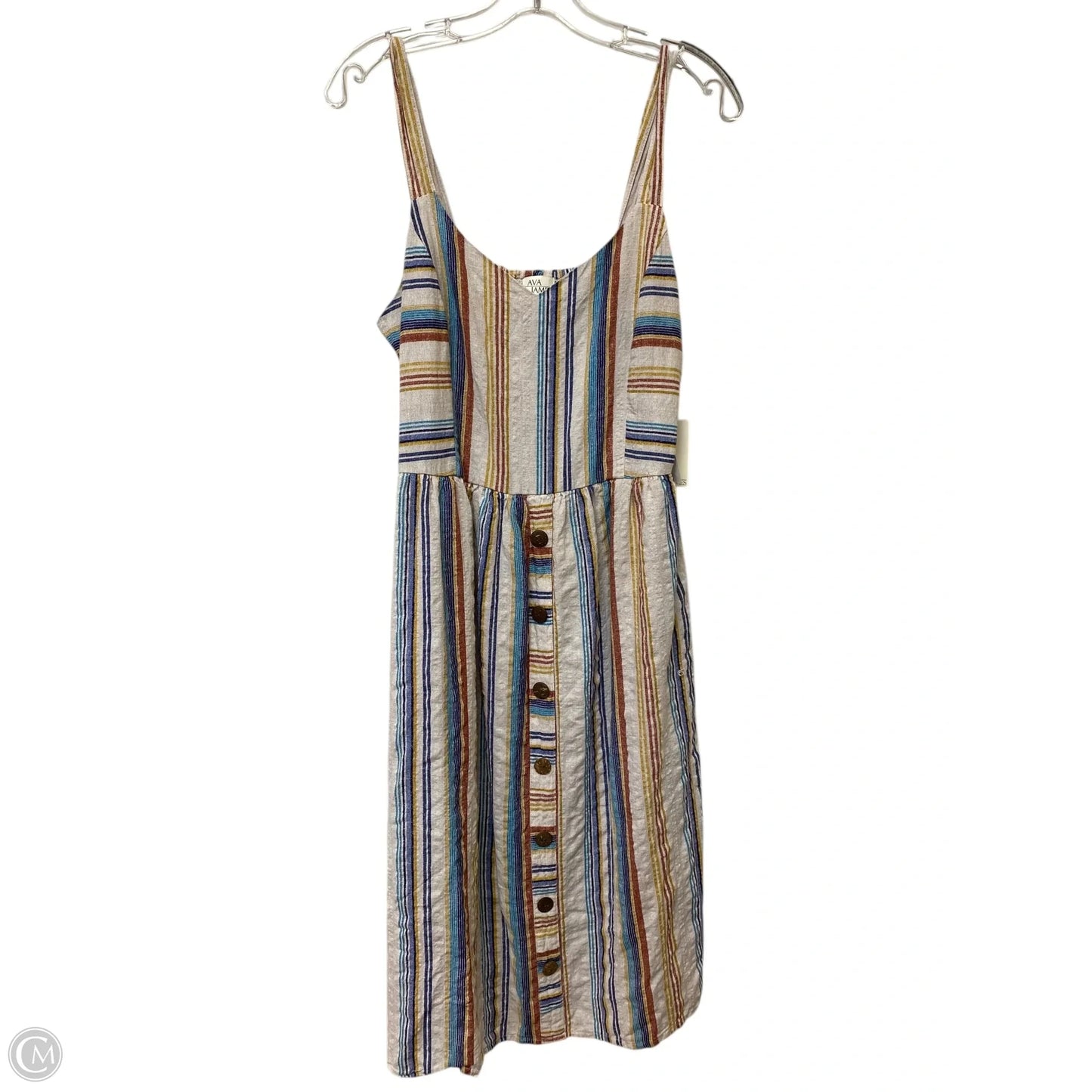 Dress Casual Midi By Ava James In Multi-colored, Size: L