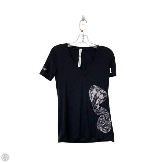 Athletic Top Short Sleeve By Lululemon In Black, Size: 2
