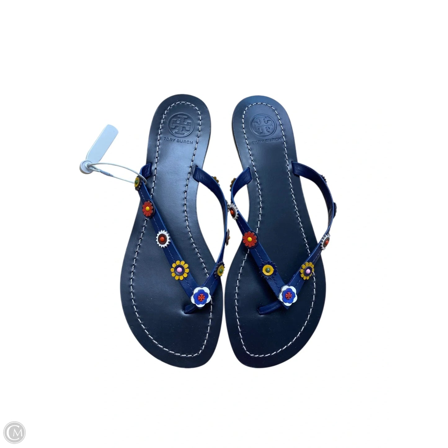 Sandals Designer By Tory Burch In Navy, Size: 8