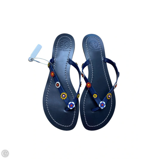 Sandals Designer By Tory Burch In Navy, Size: 8