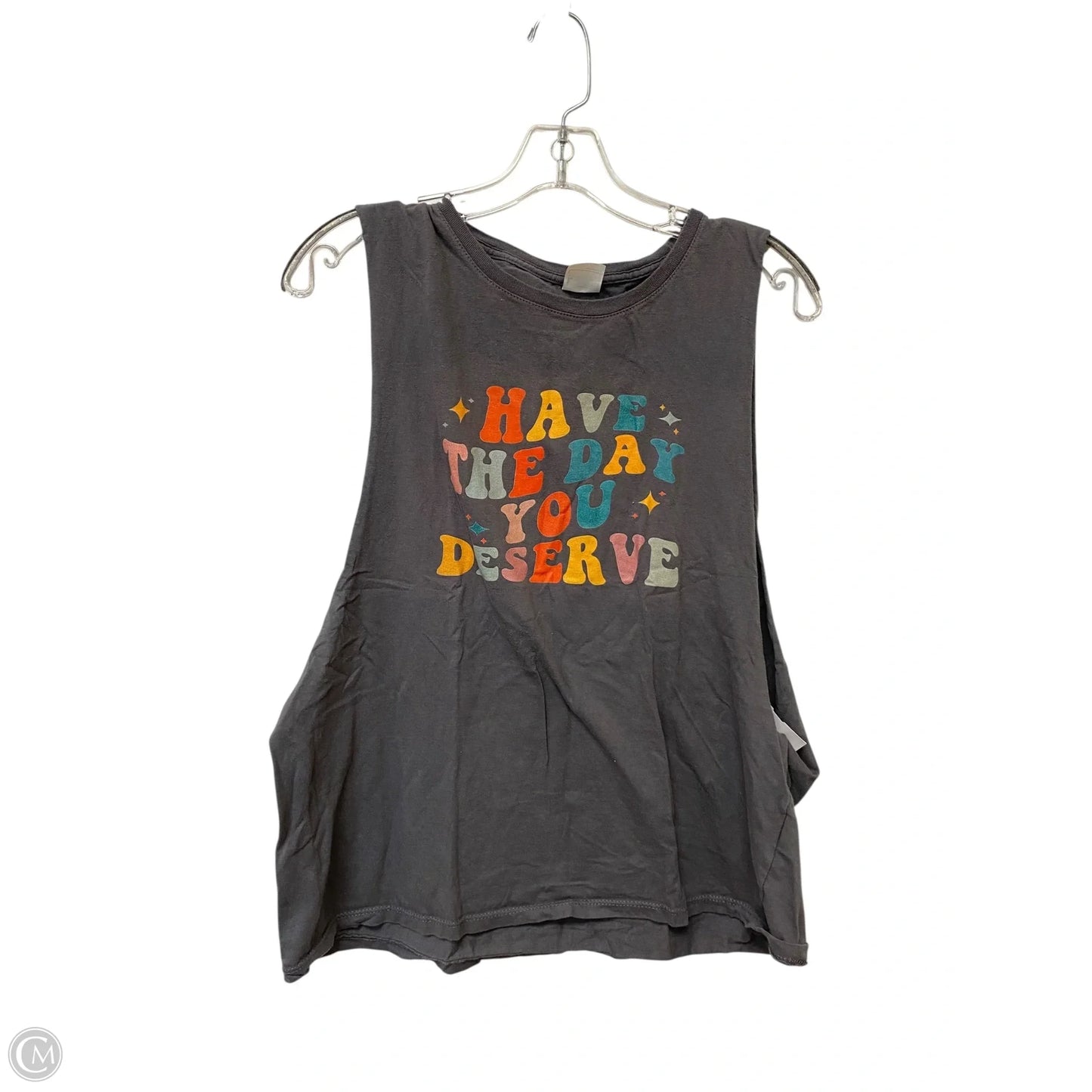 Top Sleeveless Basic By Cme In Grey, Size: L